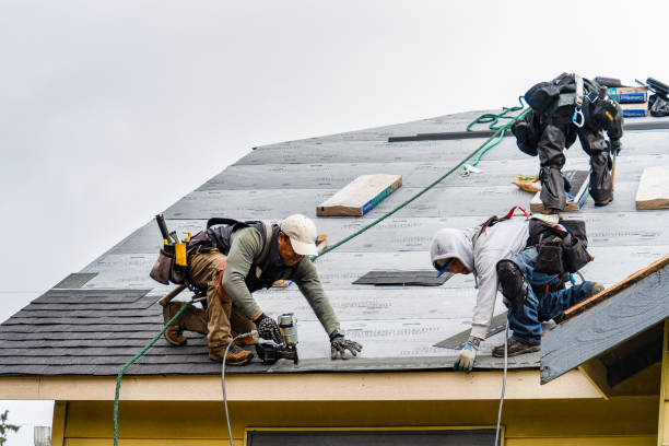 Professional Gutter Installation technician working in Emington, IL